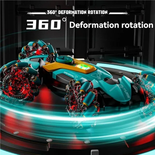 Kids' RC Stunt Car with Music Light-Up Features 360 Degree Spins Double Sided Atomization-2.4 GHz Frequency Charger Included